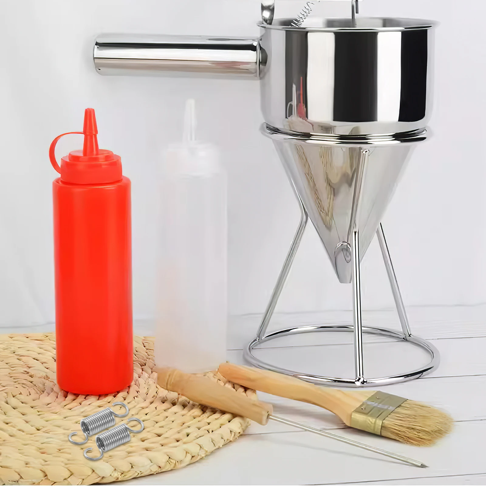 3Pcs Versatile Use Funnel Spring Part Pancake Batter Dispenser Spring Octopus Ball Kitchen Baking Tool Accessory
3Pcs Versatile Use Funnel Spring Part Pancake Batter Dispenser Spring Octopus Ball Kitchen Baking Tool Accessory