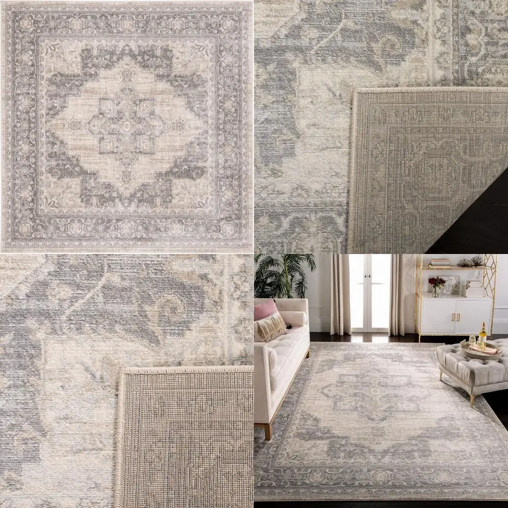 Cream & Grey 9' Medallion Area Rug, Distressed, Non-Shedding, Easy Clean, Perfect for Living, Bedroom, Dining (BNT865B)
Cream & Grey 9' Medallion Area Rug, Distressed, Non-Shedding, Easy Clean, Perfect for Living, Bedroom, Dining (BNT865B)