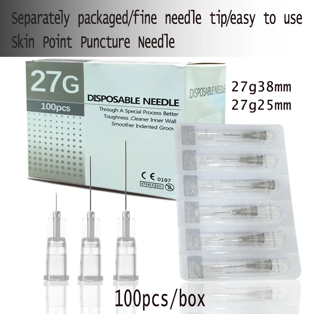 100pcs/BOX 27G DisposableMesotherapyNeedle30G4mm32/34/29Geyelid tool
100pcs/BOX 27G DisposableMesotherapyNeedle30G4mm32/34/29Geyelid tool