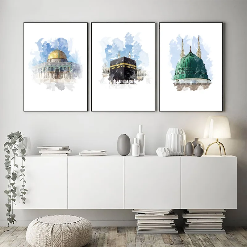Islamic Building Mosque Kaaba Canvas Poster Landscape Religion Watercolors Decorative Painting Modern Pictures Living Room Decor
Islamic Building Mosque Kaaba Canvas Poster Landscape Religion Watercolors Decorative Painting Modern Pictures Living Room Decor