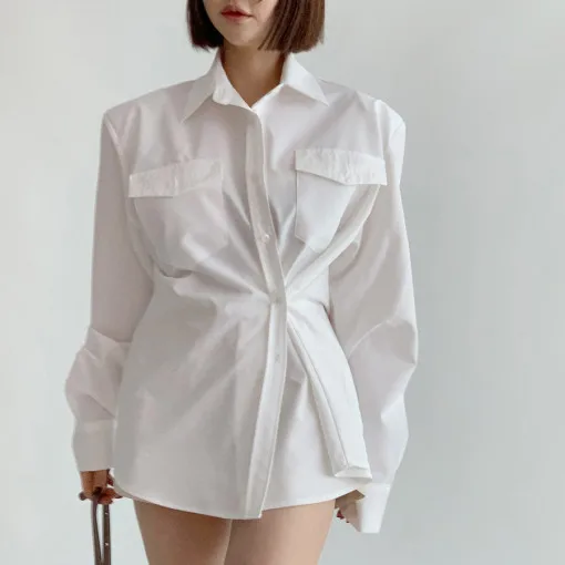 Fashionable Chic Pure Color Long Sleeve Collared Shirt Women's Top Casual Style Versatile Summer 2026 Korean Trend
Fashionable Chic Pure Color Long Sleeve Collared Shirt Women's Top Casual Style Versatile Summer 2026 Korean Trend