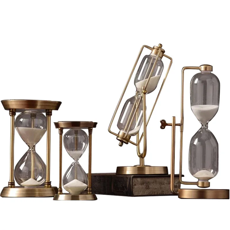 Creative metal hourglass timer ornament brushing teeth 30 minutes 60 minutes European style study office soft decoration
Creative metal hourglass timer ornament brushing teeth 30 minutes 60 minutes European style study office soft decoration