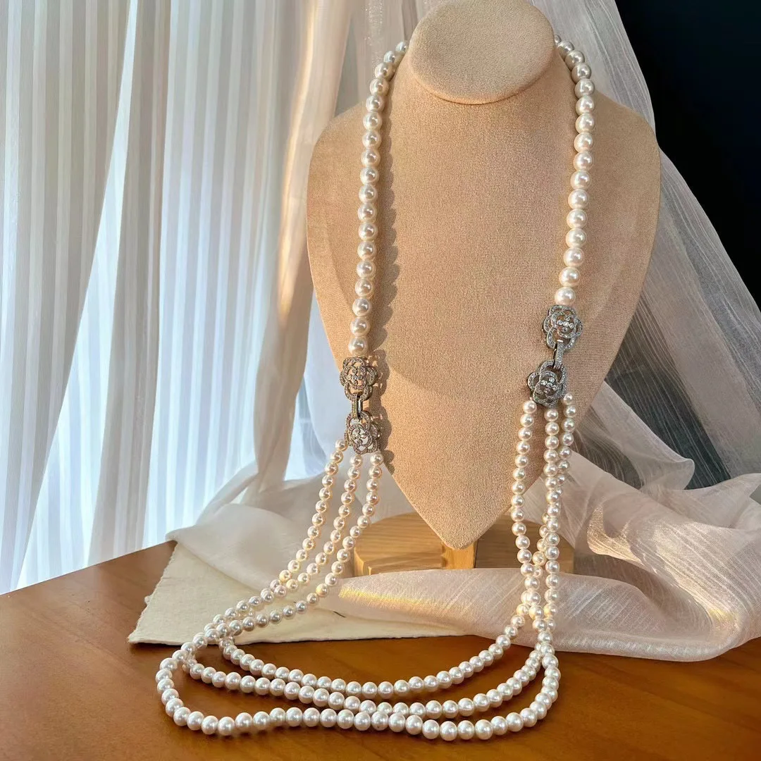 New retro four-season 8-10mm shell pearl a variety of ways to wear versatile retro French sweater chain long necklace
New retro four-season 8-10mm shell pearl a variety of ways to wear versatile retro French sweater chain long necklace