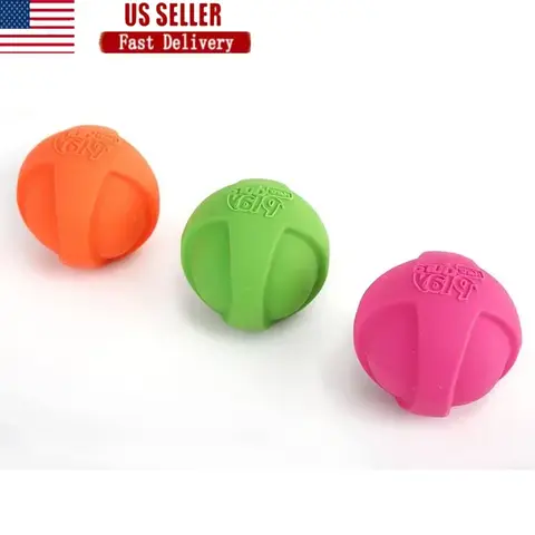 Jouets pour chiens moyens, Bacon parfumé, Latex grinçant, paquet de 3 Dura Play Fetch, jouet à mâcher flottant pour intérieur et extérieur, Durable