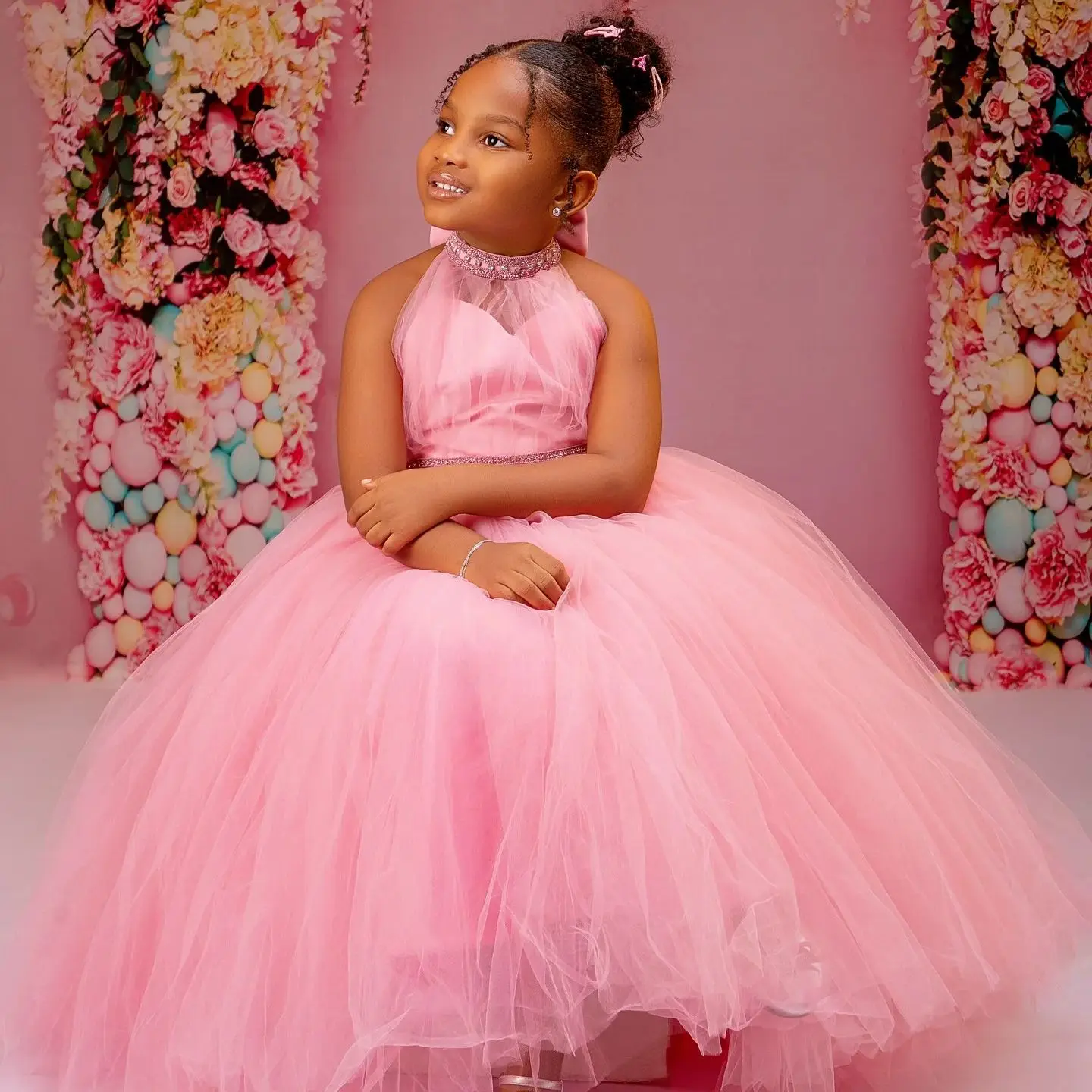 Pink High Neck Girls Birthday Party Gowns Tulle Beading Flower Girl Dress For Wedding Customized Princess Child Prom Dress
Pink High Neck Girls Birthday Party Gowns Tulle Beading Flower Girl Dress For Wedding Customized Princess Child Prom Dress