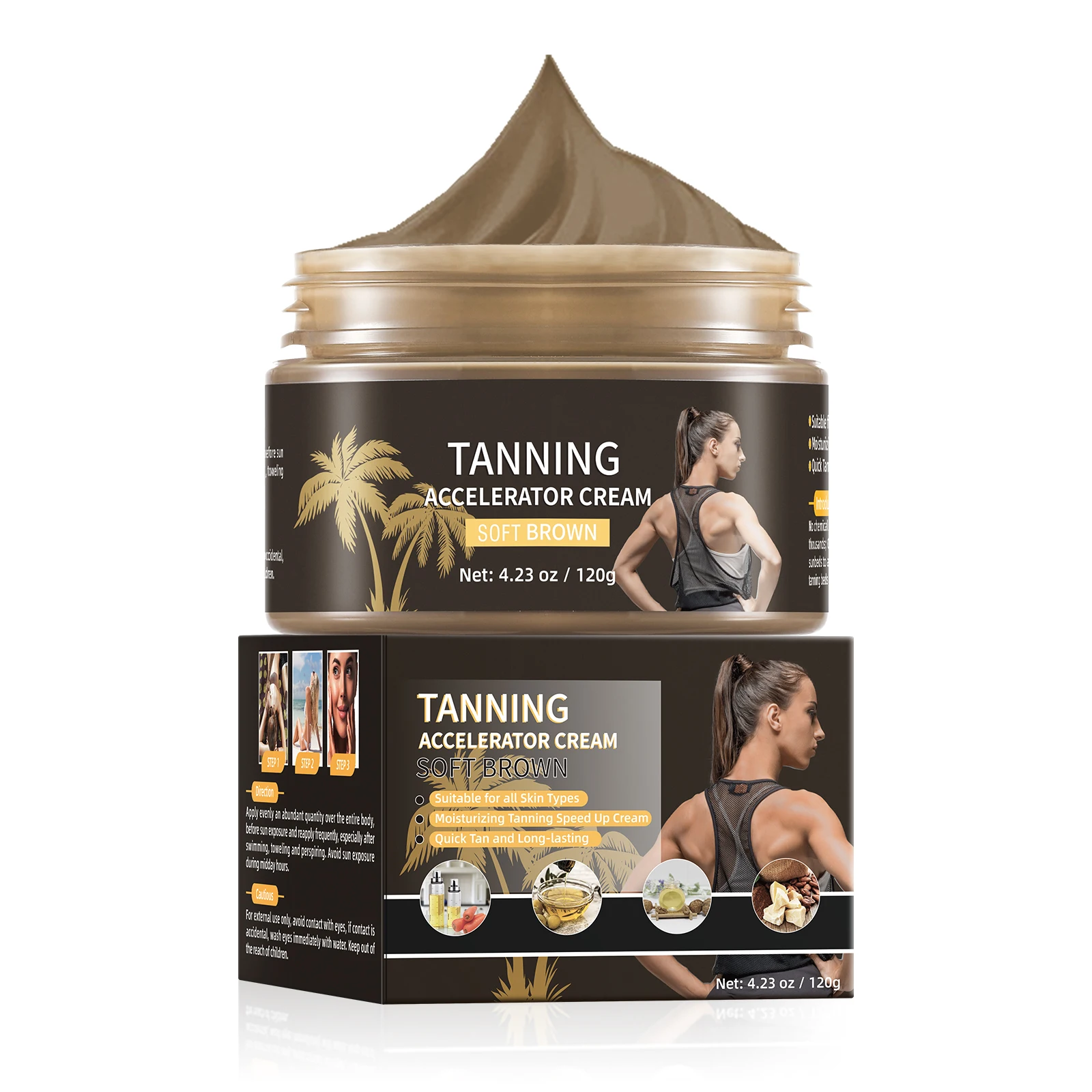 Brown Tanning Accelerator Cream Natural Tan Skin Self Tanning Body Cream Moisturizer Body Self-Tanners
Brown Tanning Accelerator Cream Natural Tan Skin Self Tanning Body Cream Moisturizer Body Self-Tanners