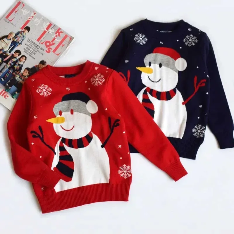 Christmas Clothes Knit Autumn Winter Korean Christmas Red Snowman Pullover Sweater Baby Boys Girls Sweater Children's Clothing
Christmas Clothes Knit Autumn Winter Korean Christmas Red Snowman Pullover Sweater Baby Boys Girls Sweater Children's Clothing