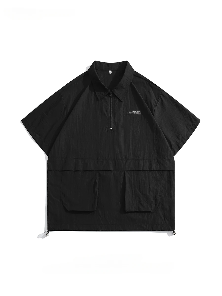 Men and Women Waist Drawstring Half-zip Solid Color Short-sleeved T-shirts Trendy Brand Polo Collar Casual Loose Pullovers Tops
Men and Women Waist Drawstring Half-zip Solid Color Short-sleeved T-shirts Trendy Brand Polo Collar Casual Loose Pullovers Tops