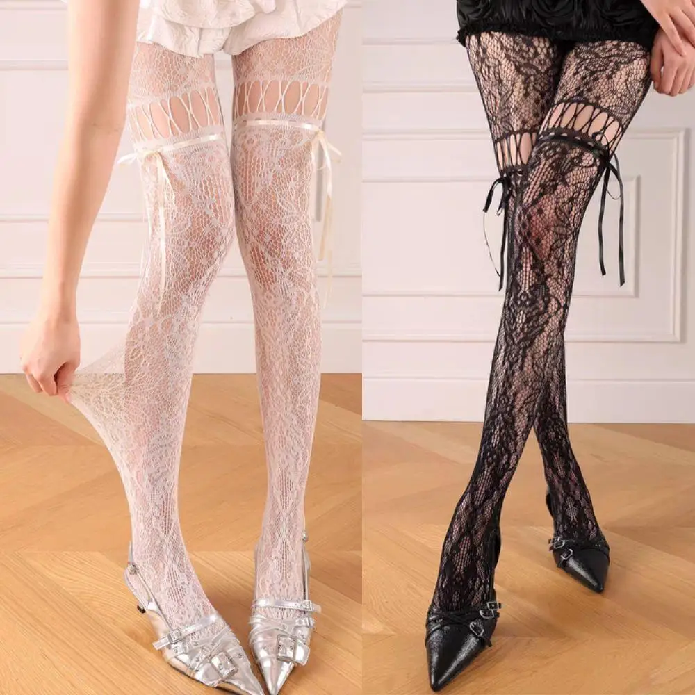 Mesh Sheer Lace Bow Strap Socks Spicy Girl Mesh Tights Y2K Flower Hollow Out Sexy Pantyhose Sweet Girl White Black Stocking
Mesh Sheer Lace Bow Strap Socks Spicy Girl Mesh Tights Y2K Flower Hollow Out Sexy Pantyhose Sweet Girl White Black Stocking