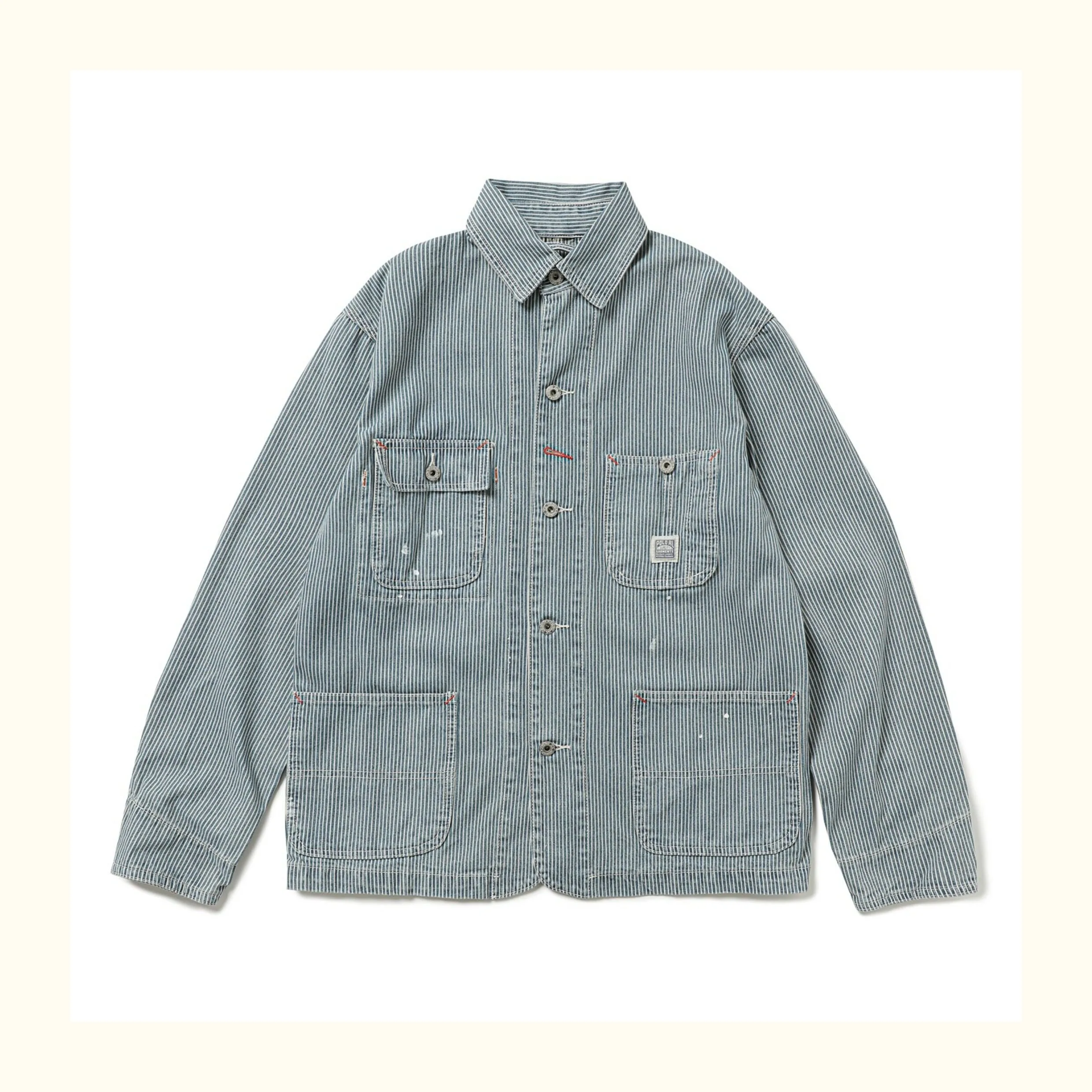 American-style Multi-pocket Workwear Jacket Amekaji Distressed Vertical Stripes Coats for Men
American-style Multi-pocket Workwear Jacket Amekaji Distressed Vertical Stripes Coats for Men