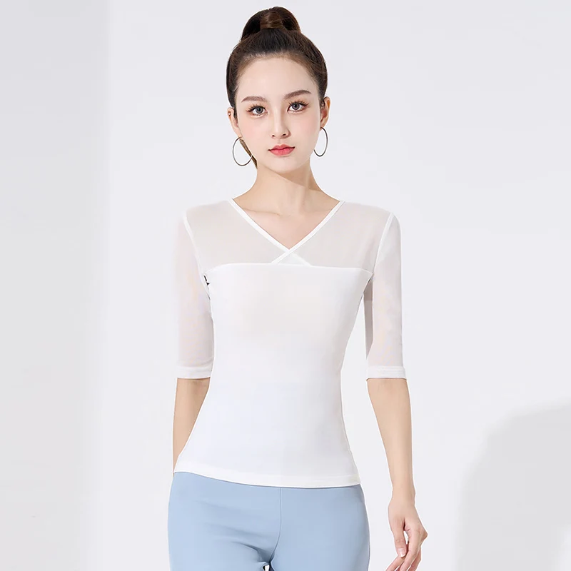 White Latin Dance Tops Mesh Sleeve Tango Ballroom Dance Practice Wear Adult Women ChaCha Samba Rumba Dancing Clothes DL10573
White Latin Dance Tops Mesh Sleeve Tango Ballroom Dance Practice Wear Adult Women ChaCha Samba Rumba Dancing Clothes DL10573