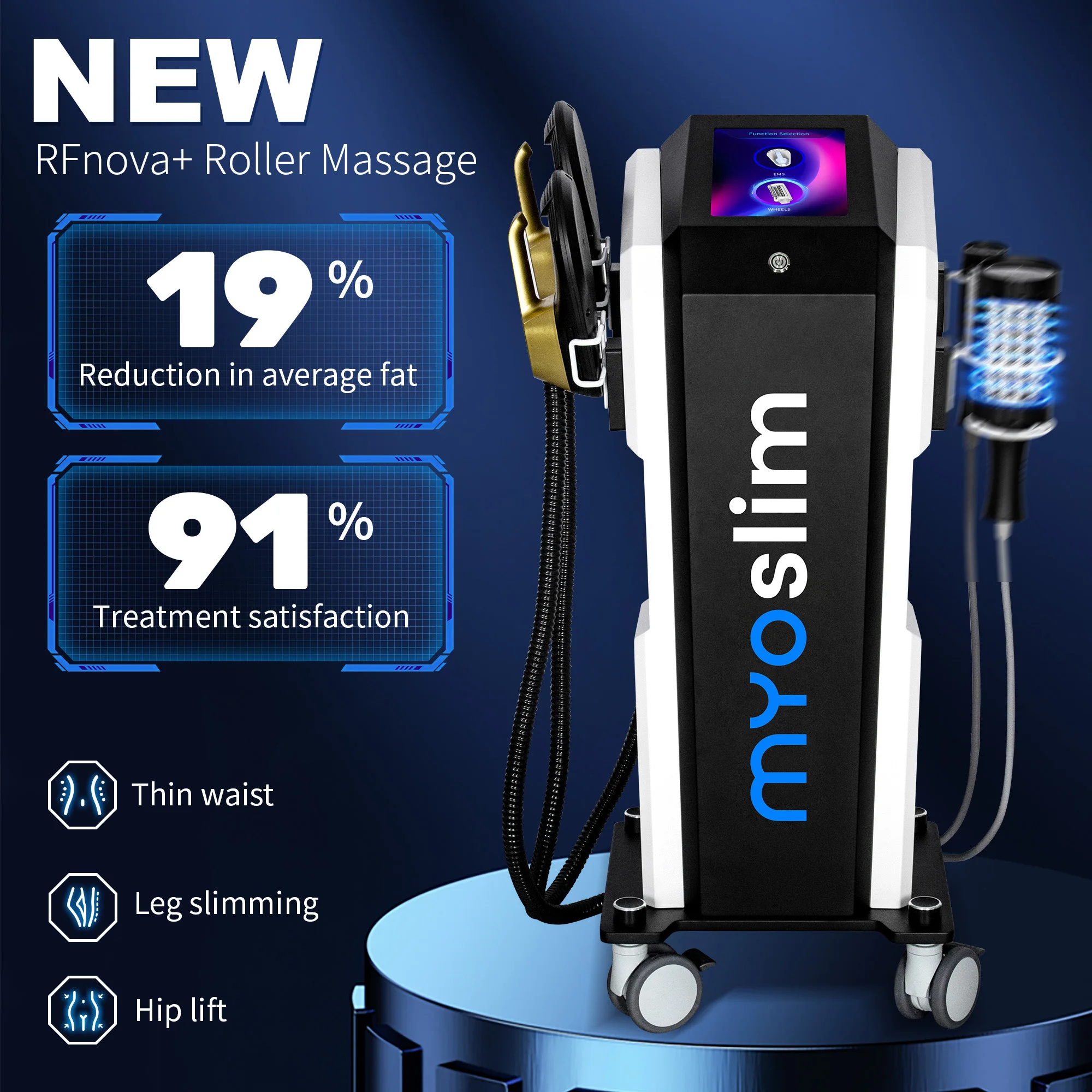 RF Roller EMS Body Sculpt Machine MYOslim Sculpting Weight Loss Massager Electromagnetic Fat Slimming Muscle Stimulation Device.
RF Roller EMS Body Sculpt Machine MYOslim Sculpting Weight Loss Massager Electromagnetic Fat Slimming Muscle Stimulation Device.