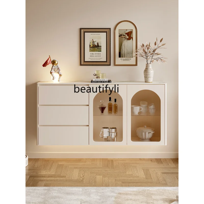 Modern Minimalist Suspension Wall-Mounted Sideboard Cabinet Cream Style Solid Wood Ultra-Thin Tea Cabinet Small Apartment Locker
Modern Minimalist Suspension Wall-Mounted Sideboard Cabinet Cream Style Solid Wood Ultra-Thin Tea Cabinet Small Apartment Locker