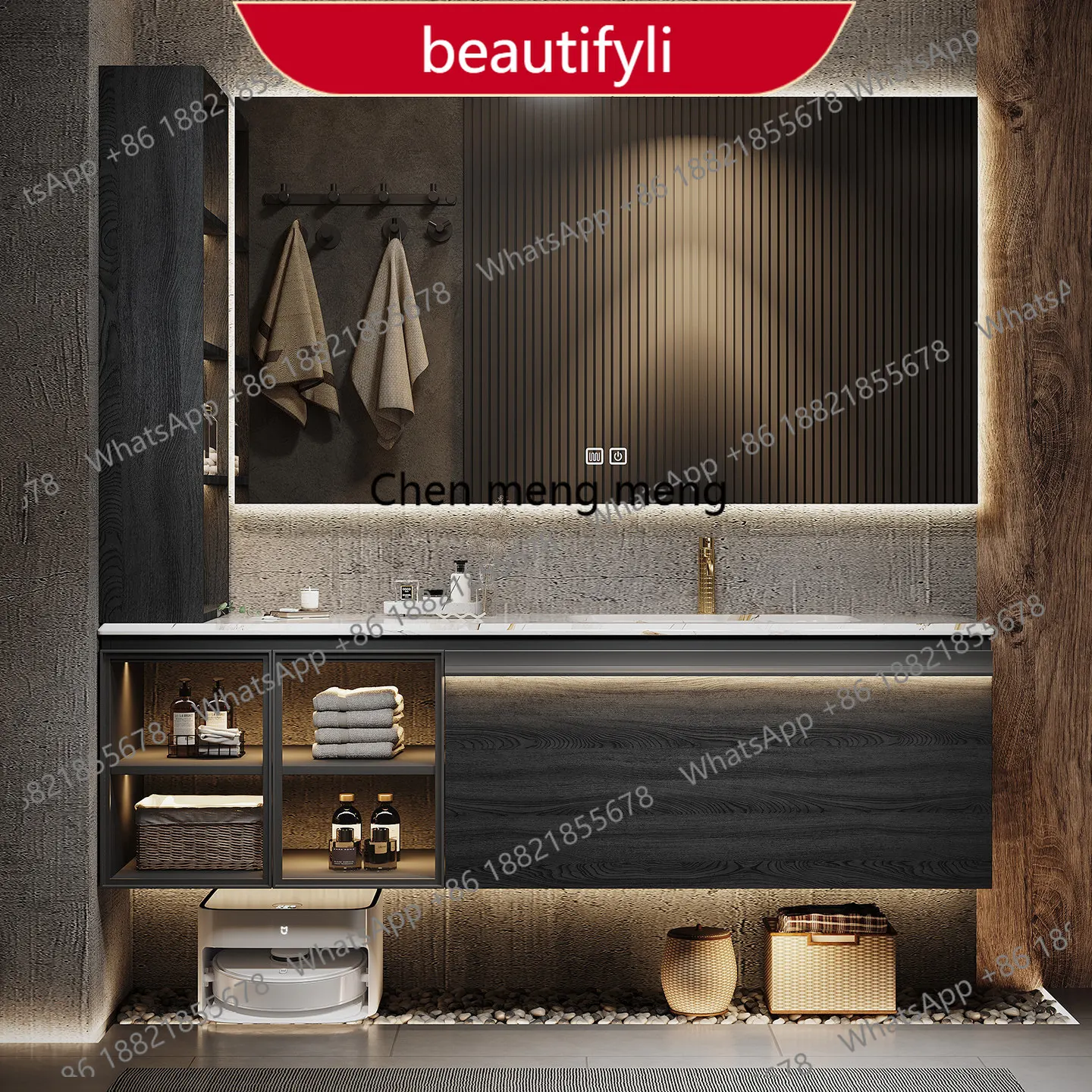 a55 Light luxury hotel style bathroom cabinet combination marble luxury stone bathroom washstand
a55 Light luxury hotel style bathroom cabinet combination marble luxury stone bathroom washstand