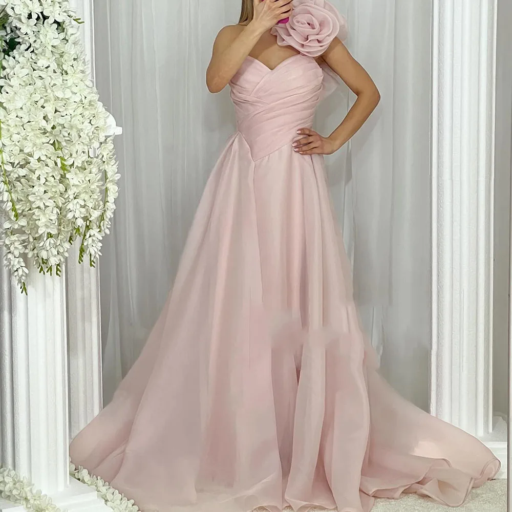 Customized A-line Evening Dresses Floor-length One-shoulder Sleeveless Prom Gown Fashion Flowers Pleat Simple Draped Party Gown 
Customized A-line Evening Dresses Floor-length One-shoulder Sleeveless Prom Gown Fashion Flowers Pleat Simple Draped Party Gown