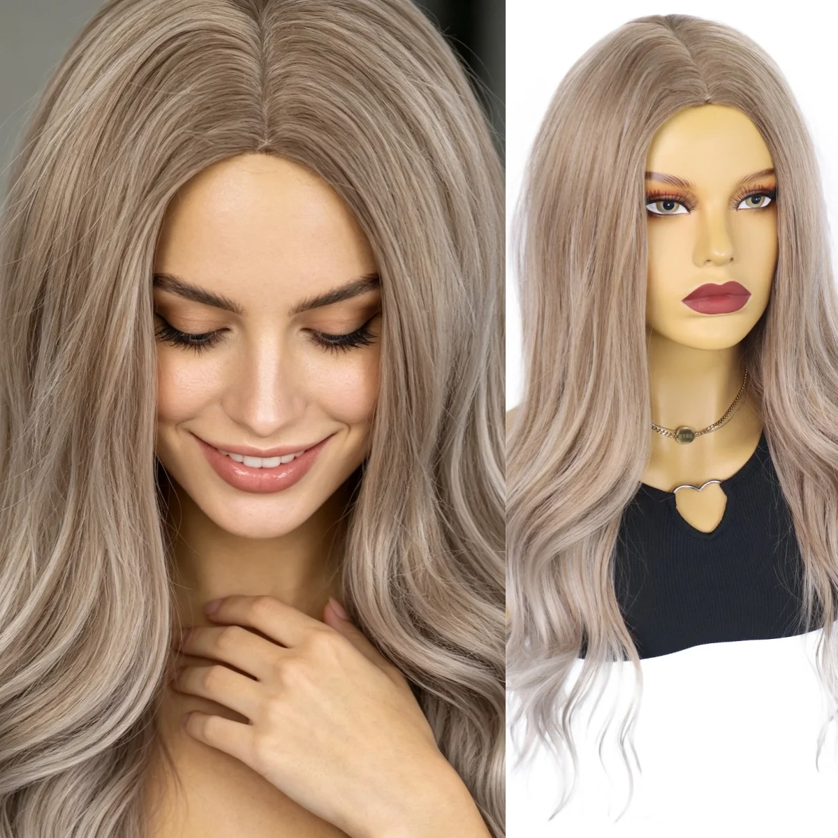 Women Ombre Flax Grey Brown Long Wavy Synthetic Wig Middle Part Heat Resistant Fiber Full Head Wig For Women Daily Wear
Women Ombre Flax Grey Brown Long Wavy Synthetic Wig Middle Part Heat Resistant Fiber Full Head Wig For Women Daily Wear