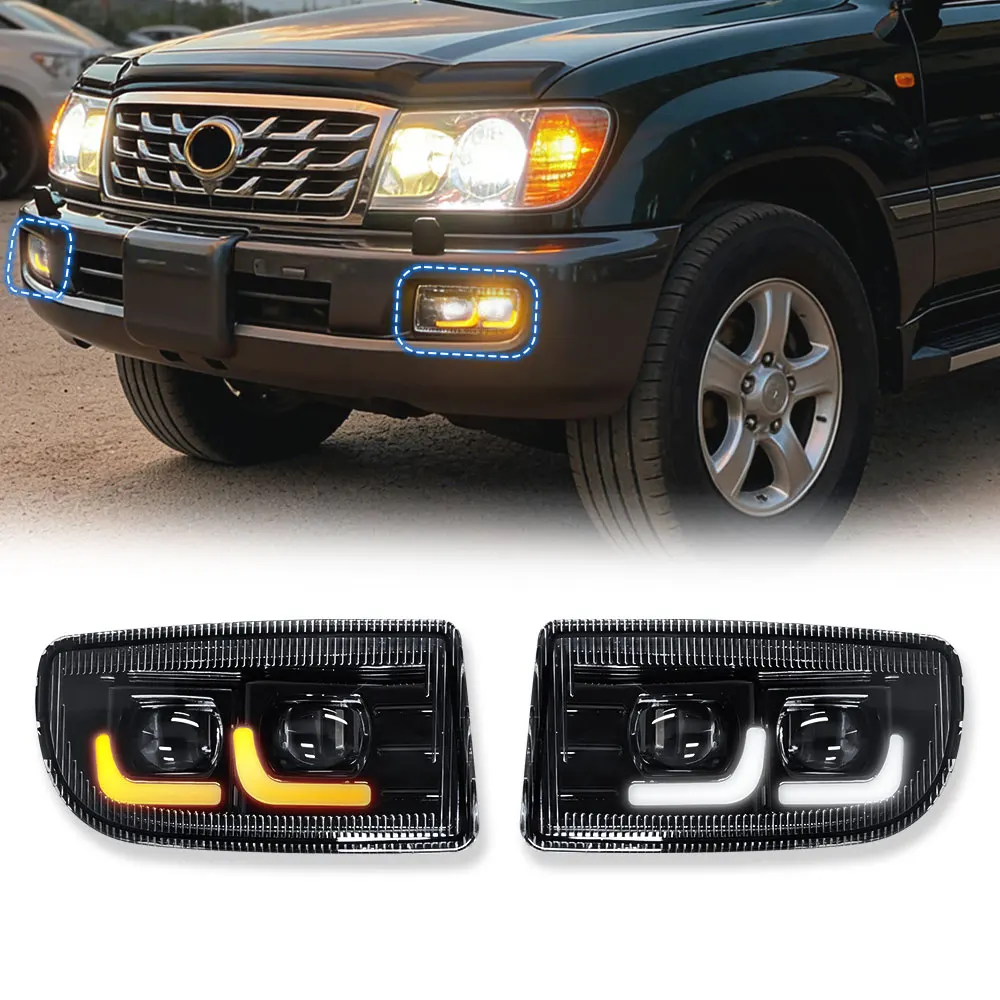 A Pair LED White Daytime Running Light Yellow Turn Signal For Land Cruiser LC100 FJ100 FZJ105 1998 to 2007 LED Fog Lamp Assembly
A Pair LED White Daytime Running Light Yellow Turn Signal For Land Cruiser LC100 FJ100 FZJ105 1998 to 2007 LED Fog Lamp Assembly