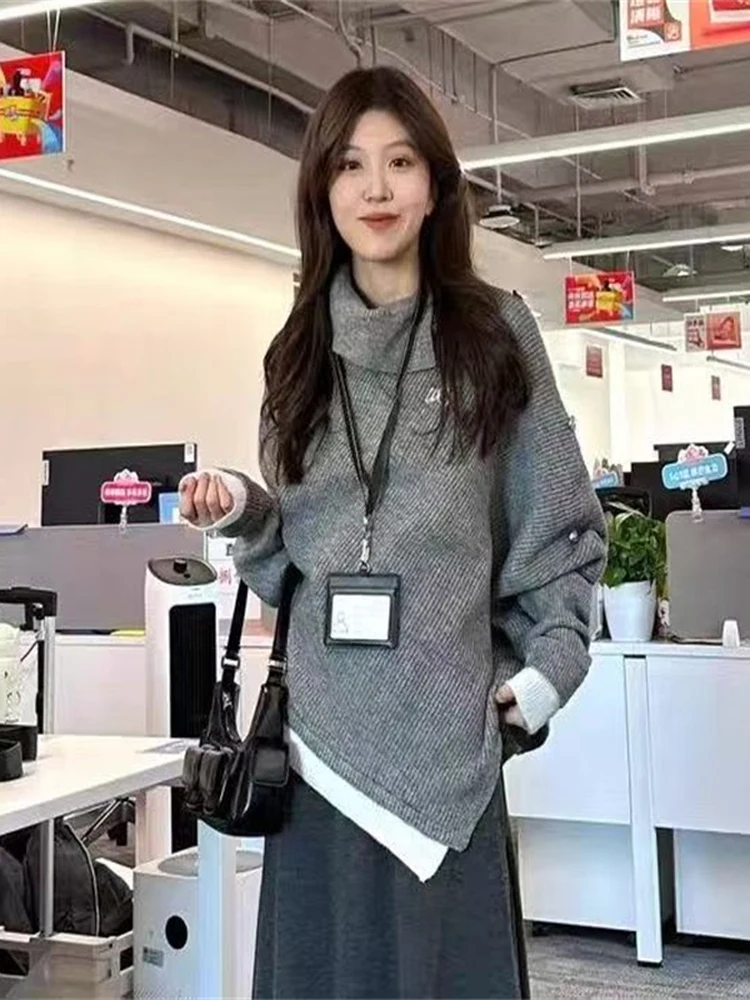 Ay нерегулярный вязаный свитер с высоким воротником, женский осенне-зимний дизайн, накидка, верхняя одежда, повседневный комплект Sle Faion
Ay нерегулярный вязаный свитер с высоким воротником, женский осенне-зимний дизайн, накидка, верхняя одежда, повседневный комплект Sle Faion