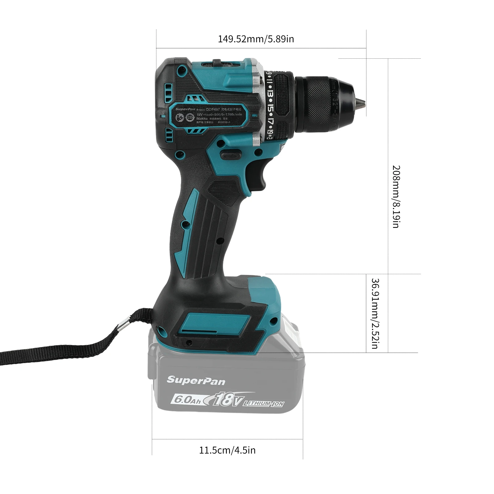 Superpan Original DDF487-10 Rechargeable Cordless Driver Drill 18V Brushless Electric Impact Screwdriver Power Tool (only tool)
Superpan Original DDF487-10 Rechargeable Cordless Driver Drill 18V Brushless Electric Impact Screwdriver Power Tool (only tool)
