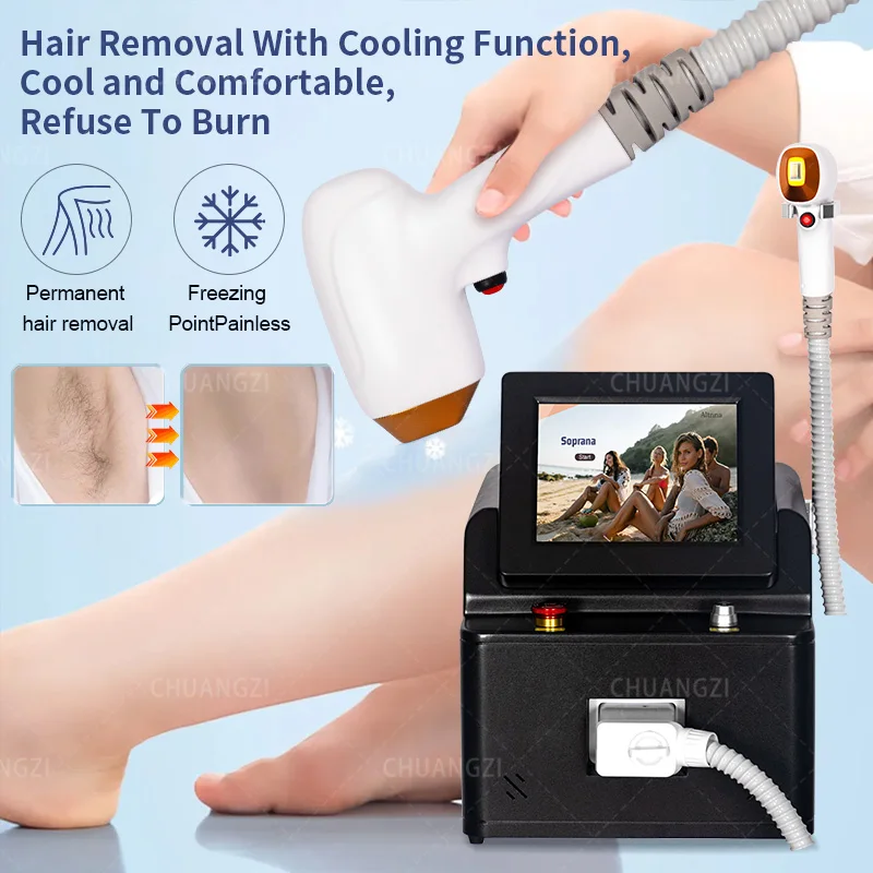 Diode Laser Machine 808nm Hair Removal for Women Alex Alexandrite Filter 2000W 40 Million Shots Permanent Painless Hair Removal
Diode Laser Machine 808nm Hair Removal for Women Alex Alexandrite Filter 2000W 40 Million Shots Permanent Painless Hair Removal