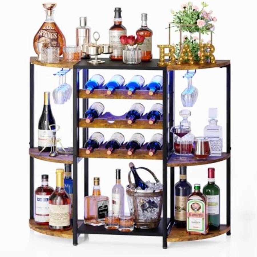 Small Wine Bar Cabinet with LED Lights Mini Wine Rack with Storage and Glass Holder Home Bar Cart for Liquor Bar Table for Kitc
Small Wine Bar Cabinet with LED Lights Mini Wine Rack with Storage and Glass Holder Home Bar Cart for Liquor Bar Table for Kitc