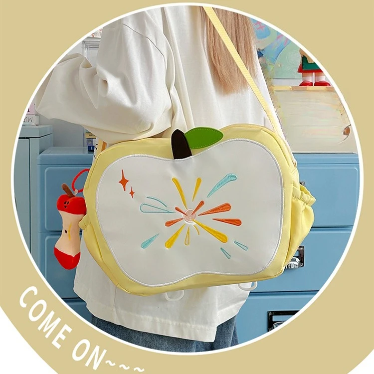 Cartoon Apple single-shoulder bag, multi-functional girl's backpack, color-blocking nylon bag, commuter student schoolbag
Cartoon Apple single-shoulder bag, multi-functional girl's backpack, color-blocking nylon bag, commuter student schoolbag