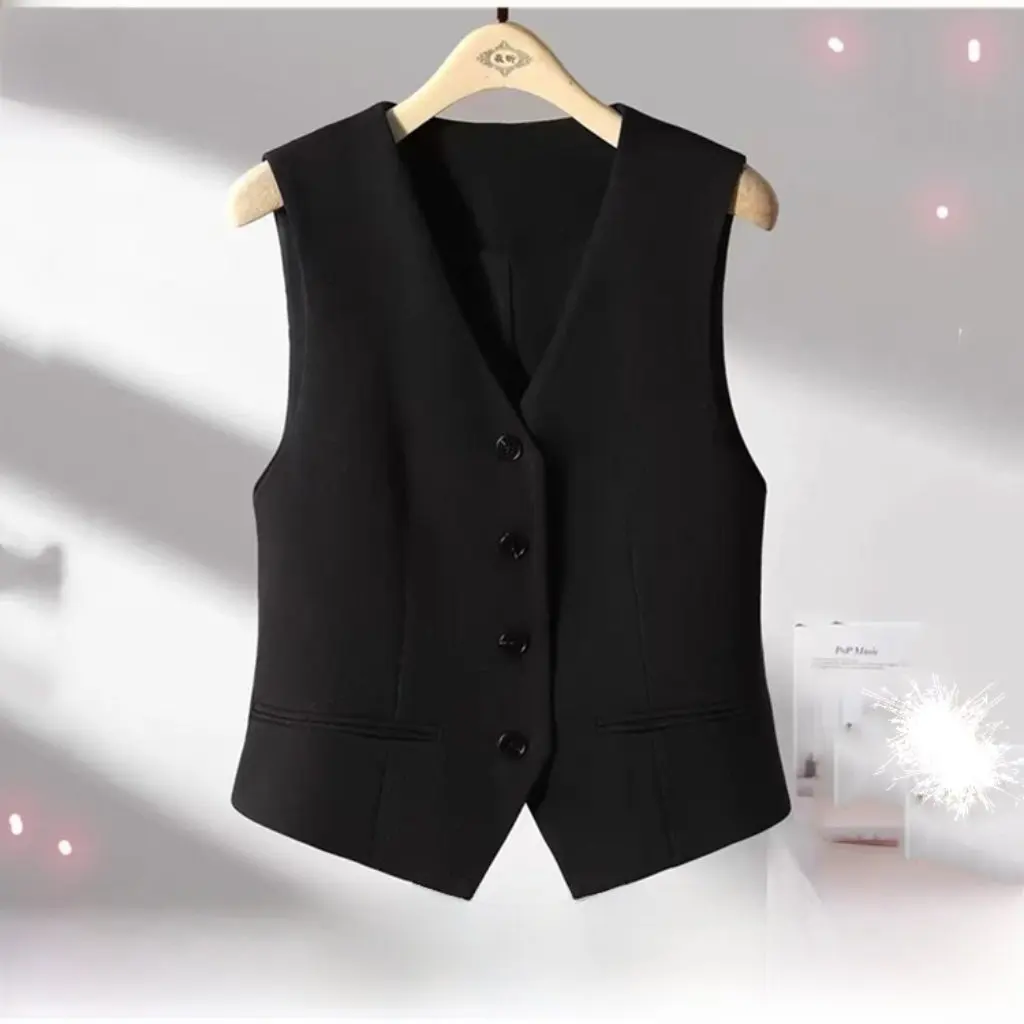 Versatile Slim Fit Sleeveless Vest Jacket Suit Vest Short Vest for Spring And Fall Women's Fashion Top 
Versatile Slim Fit Sleeveless Vest Jacket Suit Vest Short Vest for Spring And Fall Women's Fashion Top