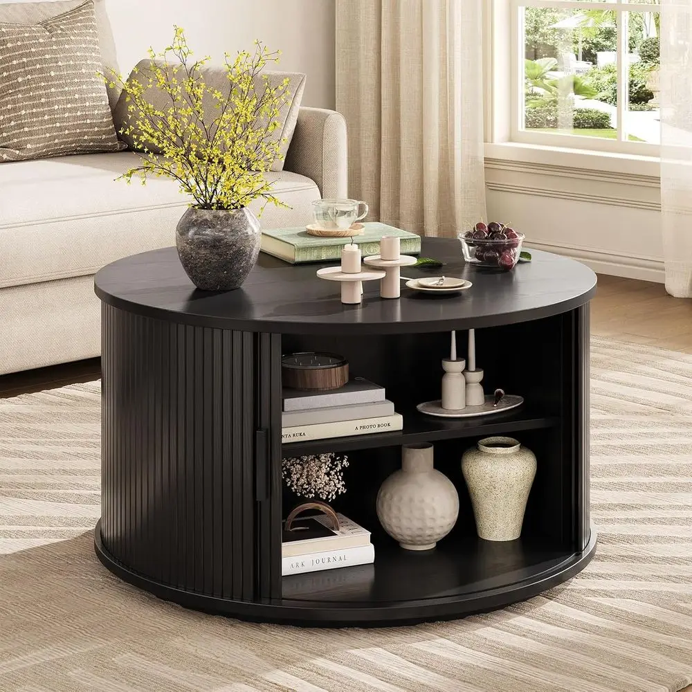 Contemporary Coffee Table with Storage, 31.5 Sliding Door & Dual Hidden Compartments, Ideal for Accent or Living Room, Black
Contemporary Coffee Table with Storage, 31.5 Sliding Door & Dual Hidden Compartments, Ideal for Accent or Living Room, Black