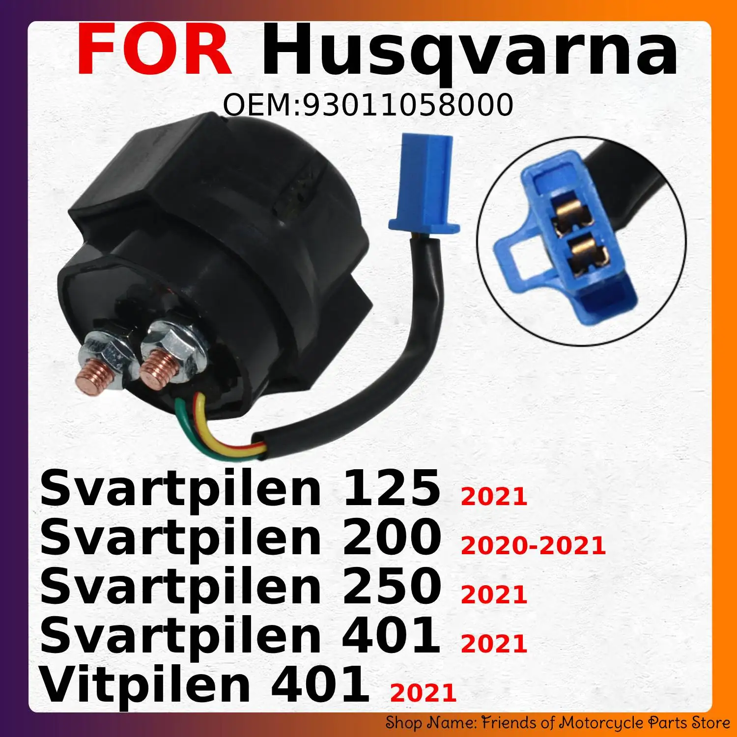 Motorcycle Starter Relay Parts For Husqvarna Svartpilen 125 200 250 400 401 / Vitpilen 401 2000 2001 Year OEM:93011058000
Motorcycle Starter Relay Parts For Husqvarna Svartpilen 125 200 250 400 401 / Vitpilen 401 2000 2001 Year OEM:93011058000