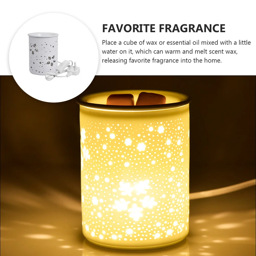 Fragrance Burner Lamp Hollow Snowflake Shape Light Household Ceramic Plug-in Aromatherapy Perfume 
Fragrance Burner Lamp Hollow Snowflake Shape Light Household Ceramic Plug-in Aromatherapy Perfume