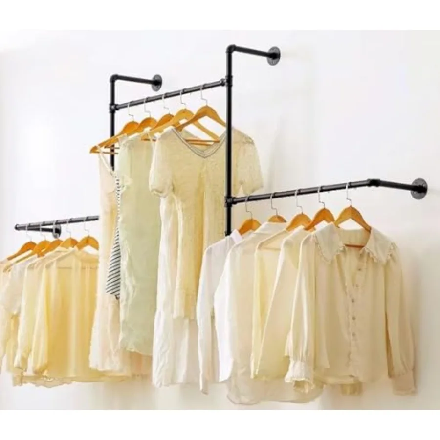 Industrial Pipe Rack Garment Rack with Pipe Clothes Rails, Heavy Duty Clothes Space-Saving Closet Organizer
Industrial Pipe Rack Garment Rack with Pipe Clothes Rails, Heavy Duty Clothes Space-Saving Closet Organizer