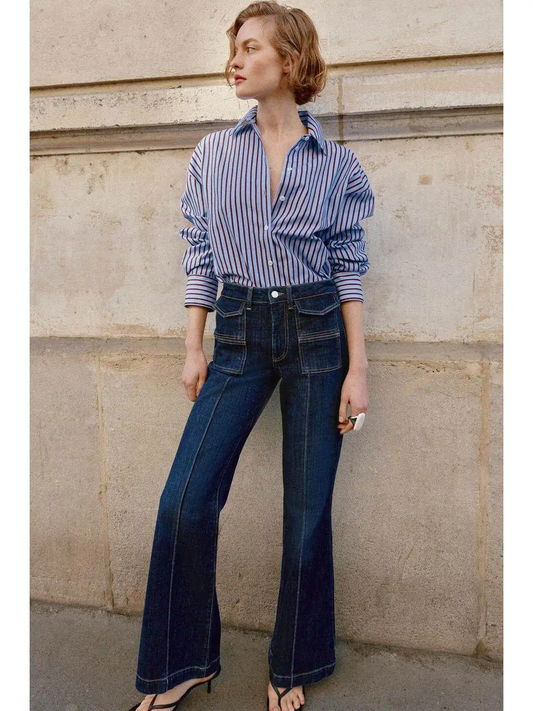 High Waist Bell Bottom Denim Jeans Spring Casual American Retro Decorative Patch Pocket Polyester Fiber Ladies Jeans
High Waist Bell Bottom Denim Jeans Spring Casual American Retro Decorative Patch Pocket Polyester Fiber Ladies Jeans