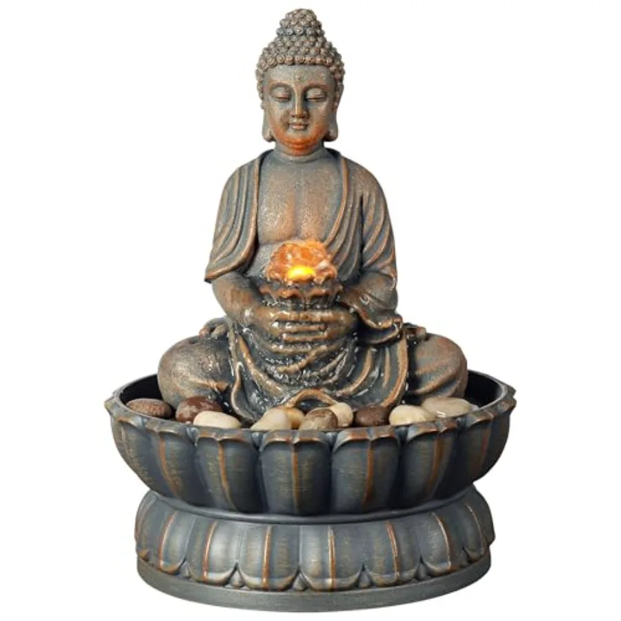 Home Décor 9.6" Tabletop Fountain Exquisite Smile Sitting Buddha Fountains Desk Water Fountain Decorative Zen Fountain w/Reflec
Home Décor 9.6" Tabletop Fountain Exquisite Smile Sitting Buddha Fountains Desk Water Fountain Decorative Zen Fountain w/Reflec