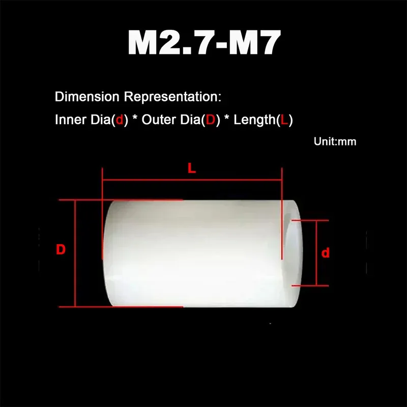 Nylon Straight Sleeve Screw Column Insulator M2.7-M7 Plastic Shaft Sleeve Thickened Pad
Nylon Straight Sleeve Screw Column Insulator M2.7-M7 Plastic Shaft Sleeve Thickened Pad