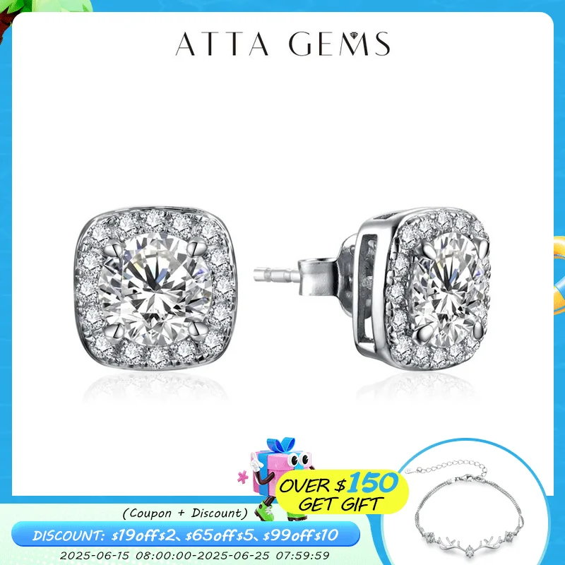ATTAGEMS Luxurly 1.0ct Moissanite Earrings Diamond 925 Sterling Silver Gold Plated Moissanite Fine Jewelry Certificate Wholesale
ATTAGEMS Luxurly 1.0ct Moissanite Earrings Diamond 925 Sterling Silver Gold Plated Moissanite Fine Jewelry Certificate Wholesale