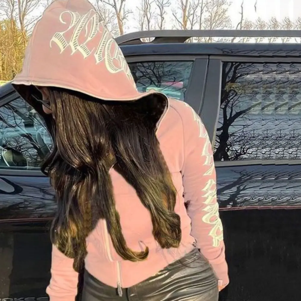 Comfortable Punk Hoodie Women Y2K Zip Up Jacket Long Sleeve Sweatshirts with Pocket Warm Monogram Printed Hoodie Women
Comfortable Punk Hoodie Women Y2K Zip Up Jacket Long Sleeve Sweatshirts with Pocket Warm Monogram Printed Hoodie Women