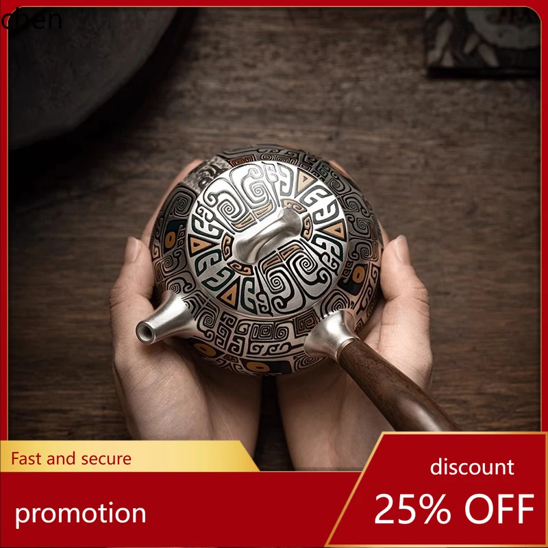 Silver Tea Set 999 Pure Silver Side Handle Stone Ladle Teapot Handmade Gilded Silver Teapot Household Kung Fu Teapot
Silver Tea Set 999 Pure Silver Side Handle Stone Ladle Teapot Handmade Gilded Silver Teapot Household Kung Fu Teapot