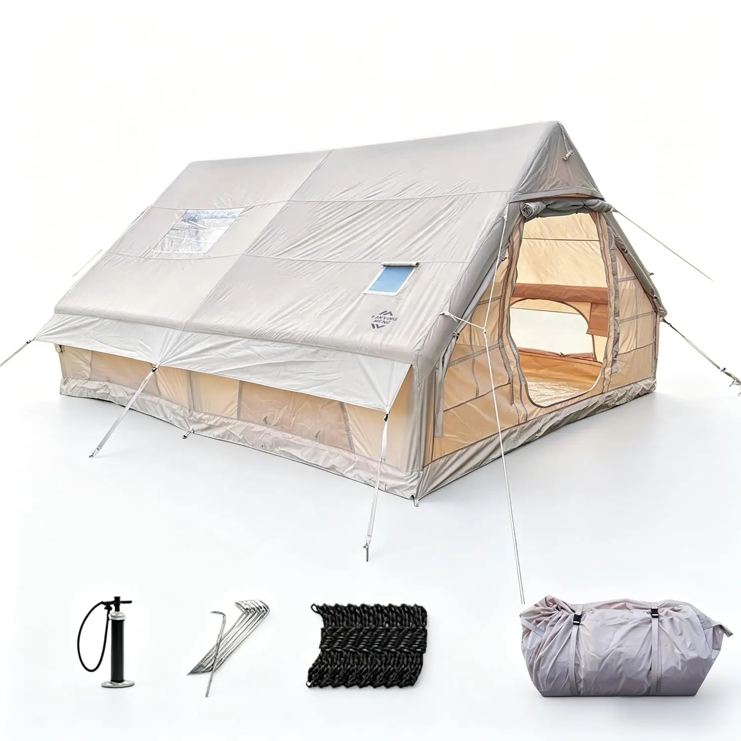 Inflatable Tent with Panoramic Skylight, 8-10 Person 4 Season Waterproof Oxford Blow Up Tent for Family Camping, PVC, Custom
Inflatable Tent with Panoramic Skylight, 8-10 Person 4 Season Waterproof Oxford Blow Up Tent for Family Camping, PVC, Custom