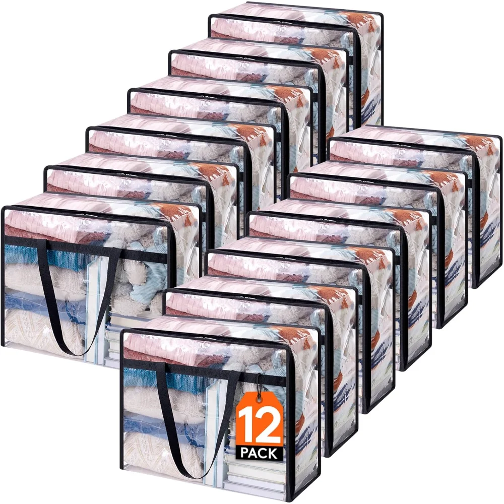 12 Pack Clear Clothes Storage Bags, 40L Plastic Blanket, Vinyl Foldable, Foldable Storage Bags
12 Pack Clear Clothes Storage Bags, 40L Plastic Blanket, Vinyl Foldable, Foldable Storage Bags