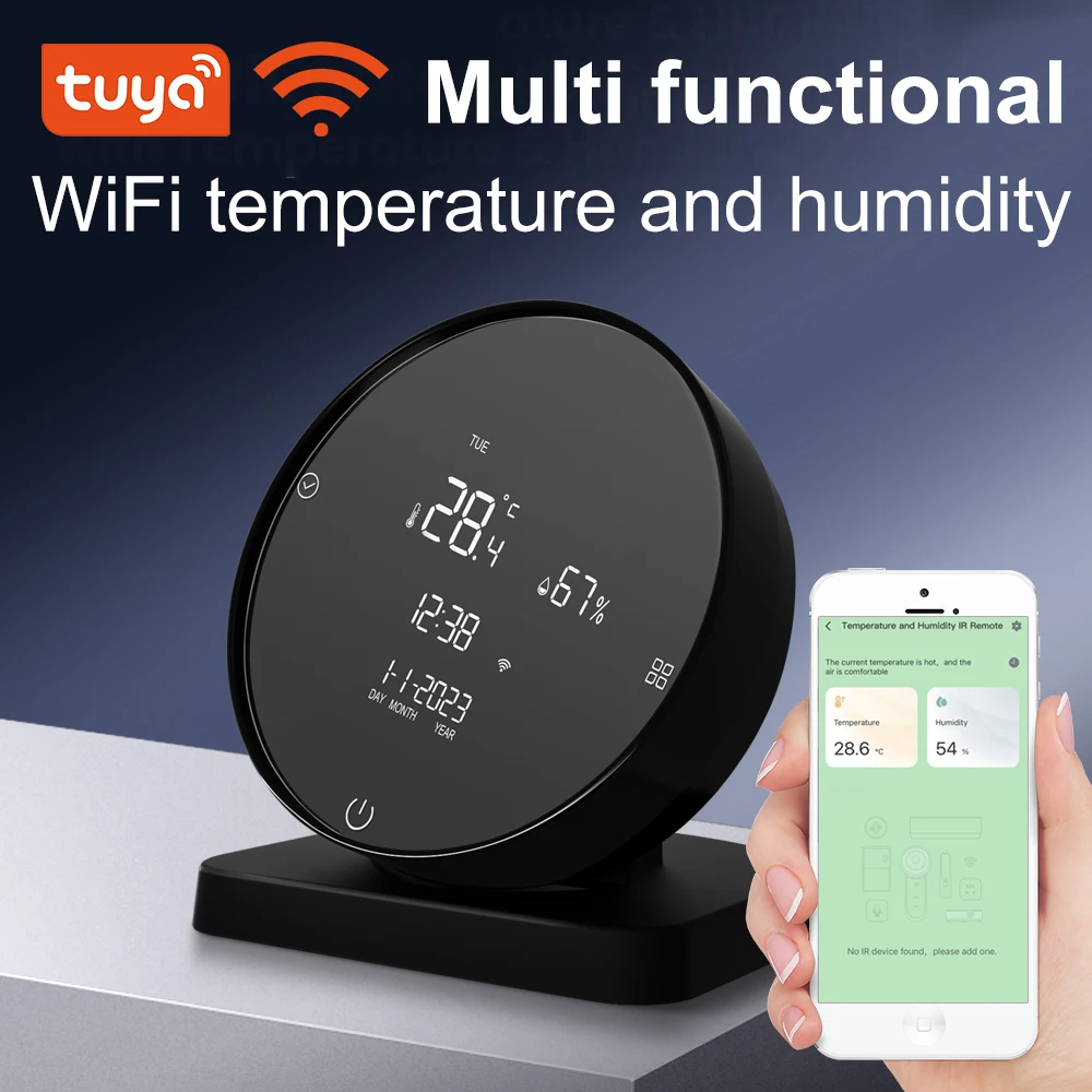 ZSWKD Tuya Smart Temperature Humidity Sensor,WiFi IR Remote Control Detector Remote Monitor Works With Alexa,Google Home,Alice
ZSWKD Tuya Smart Temperature Humidity Sensor,WiFi IR Remote Control Detector Remote Monitor Works With Alexa,Google Home,Alice