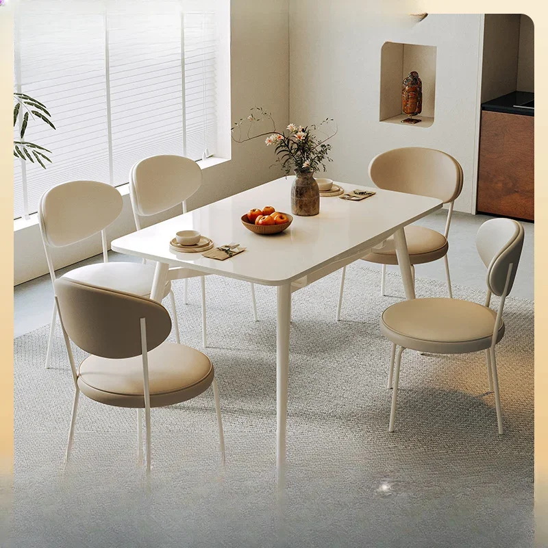 Cream wind solid wood ash wood rock slab dining table and chair small apartment telescopic combination simple
Cream wind solid wood ash wood rock slab dining table and chair small apartment telescopic combination simple