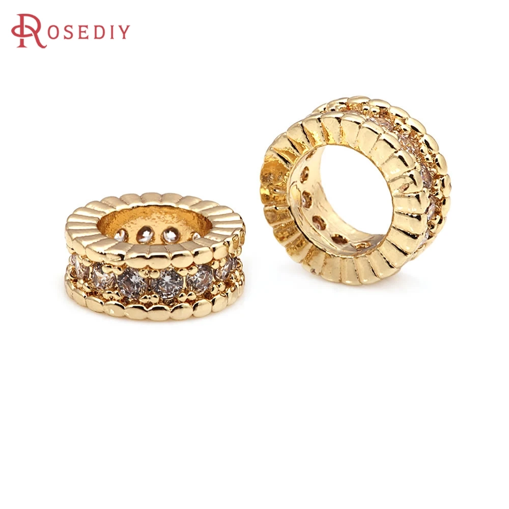 6PCS 4MM 6MM 8MM 18K Gold Color Brass Zircon Wheel Bracelets Spacer Beads Jewelry Diy Accessories Making Materials
6PCS 4MM 6MM 8MM 18K Gold Color Brass Zircon Wheel Bracelets Spacer Beads Jewelry Diy Accessories Making Materials