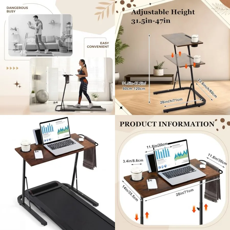 Treadmill Desk Adjustable Standing Workstation for Walking Pad and Exercise Bike, Indoor Cycling Trainer Desk with Cup Holder T
Treadmill Desk Adjustable Standing Workstation for Walking Pad and Exercise Bike, Indoor Cycling Trainer Desk with Cup Holder T