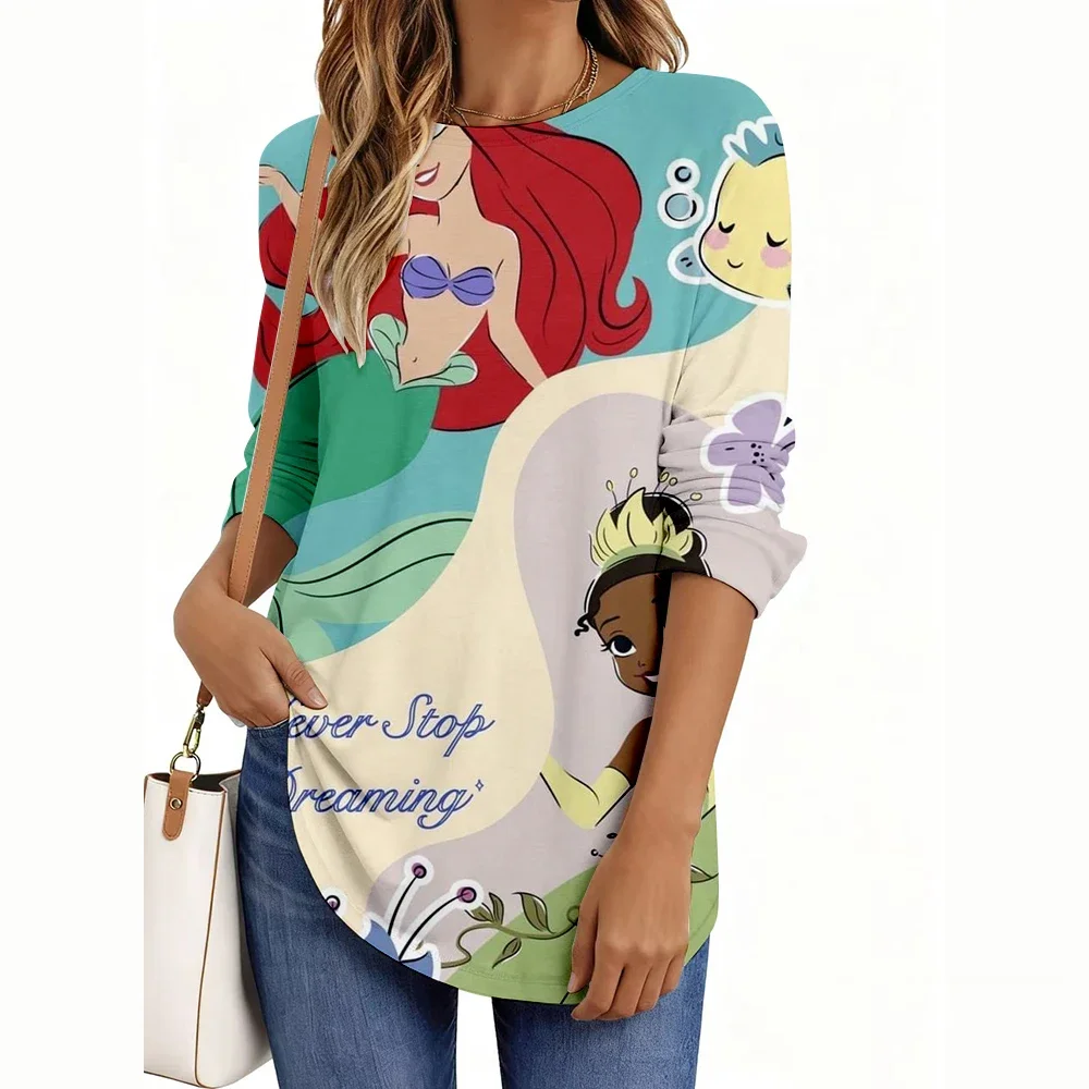 Disney Princess Series women's spring and autumn casual fashion long sleeved cartoon graphic printed round neck long Sleeve
Disney Princess Series women's spring and autumn casual fashion long sleeved cartoon graphic printed round neck long Sleeve