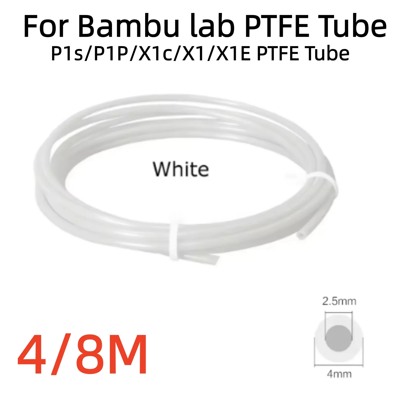 PTFE Tube 3D printer 2.5mm 4mm For Bamboo lab P1S/P1P/X1C/X1/X1E PTFE Tube 3D Printer Connector PTFE Tube 4mm Connector
PTFE Tube 3D printer 2.5mm 4mm For Bamboo lab P1S/P1P/X1C/X1/X1E PTFE Tube 3D Printer Connector PTFE Tube 4mm Connector