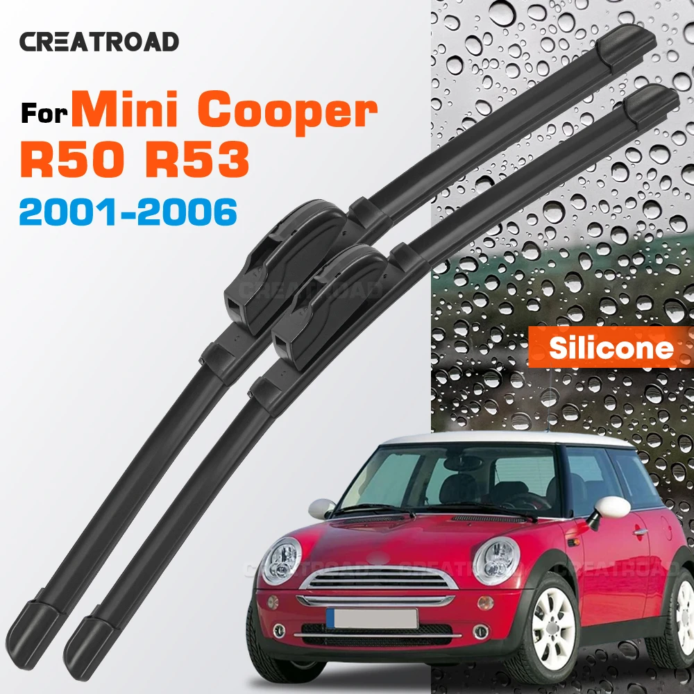 Silicone Wiper Blades Fit For Mini Cooper R50 R53 2001-2006 Coated Silent HD Wear-Resistant Car Windshield Wipers 19"+18"
Silicone Wiper Blades Fit For Mini Cooper R50 R53 2001-2006 Coated Silent HD Wear-Resistant Car Windshield Wipers 19"+18"