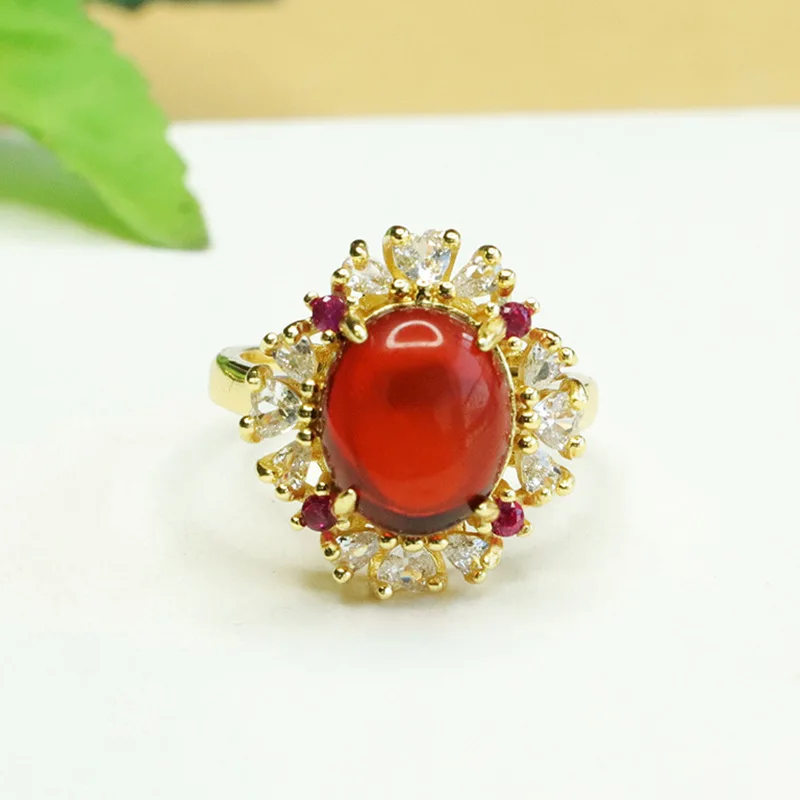 Natural Blood Amber Claw Inlaid Finger Ring Jewelry Women Fashion Versatile
Natural Blood Amber Claw Inlaid Finger Ring Jewelry Women Fashion Versatile