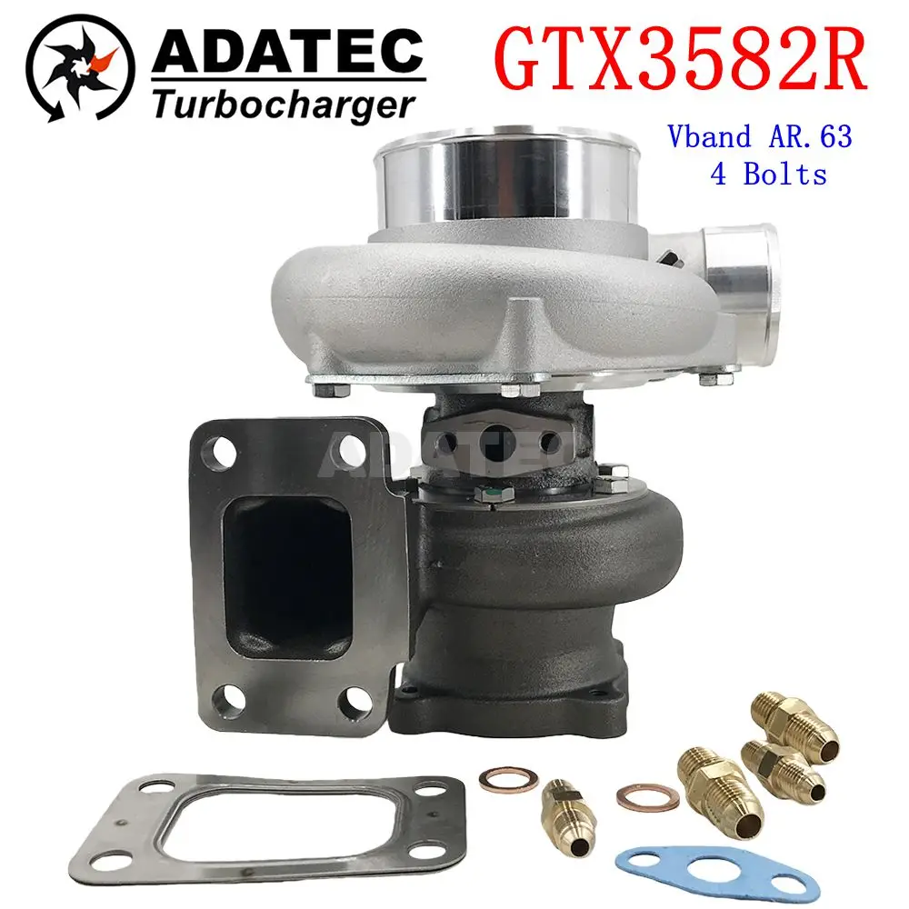 GTX3582R Turbo Gen II T3 4 Bolts Vband AR.63 Horsepower 450-900 Dual Ceramic Ball Bearing Billet wheel Displacement 2.0L-4.5L
GTX3582R Turbo Gen II T3 4 Bolts Vband AR.63 Horsepower 450-900 Dual Ceramic Ball Bearing Billet wheel Displacement 2.0L-4.5L