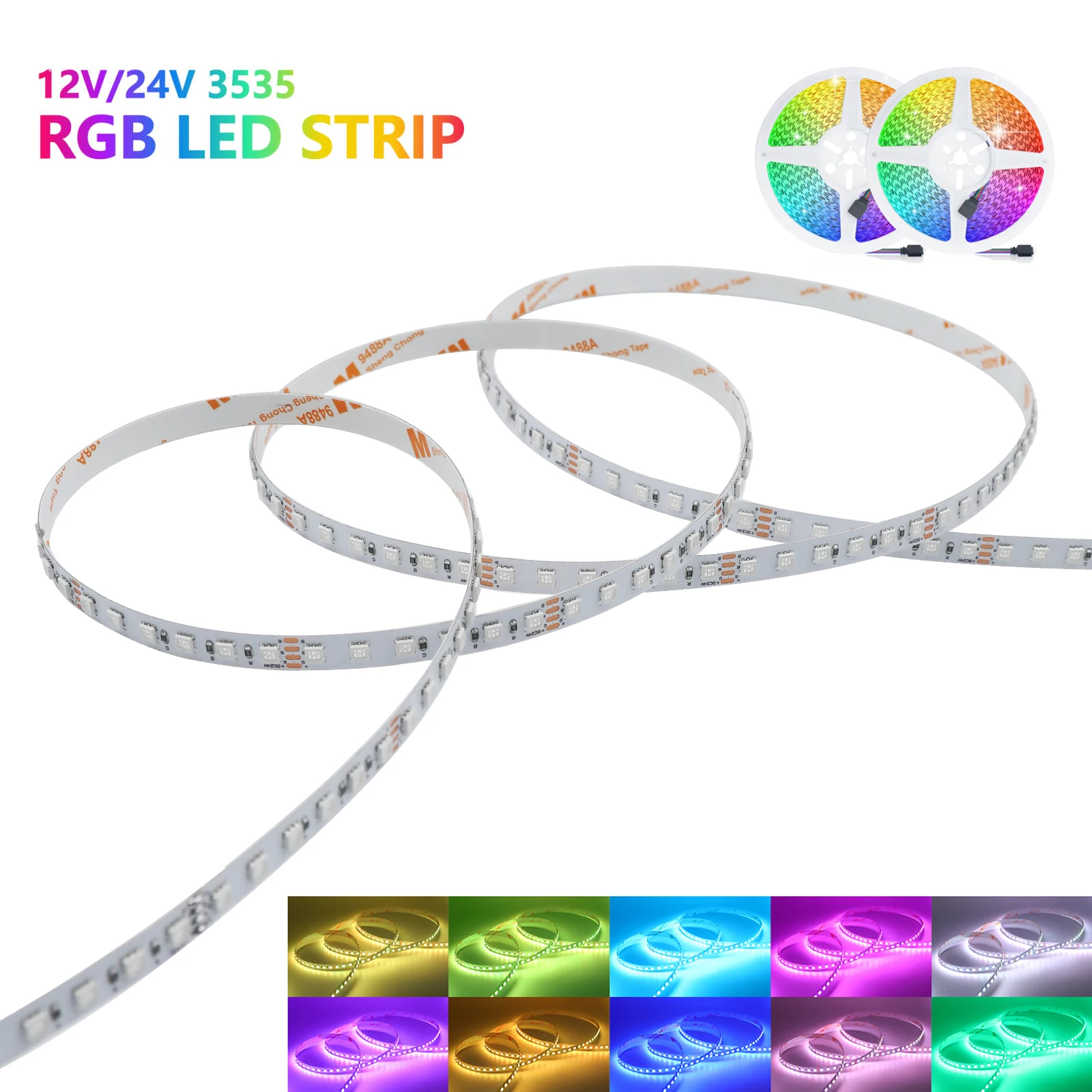 Led Strip Light 12V 24V 120LEDs/m 3535 RGB Self-Adhesive Flexible Led Ribbon Tape 5M 10M Indoor Room Bedroom Christmas Light
Led Strip Light 12V 24V 120LEDs/m 3535 RGB Self-Adhesive Flexible Led Ribbon Tape 5M 10M Indoor Room Bedroom Christmas Light