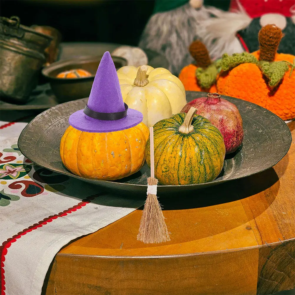 2Sets Halloween Mini Witch Hats Brooms Felt Wood Scene Layout Decor for Mini House Crafts Party Cosplay Accessories
2Sets Halloween Mini Witch Hats Brooms Felt Wood Scene Layout Decor for Mini House Crafts Party Cosplay Accessories